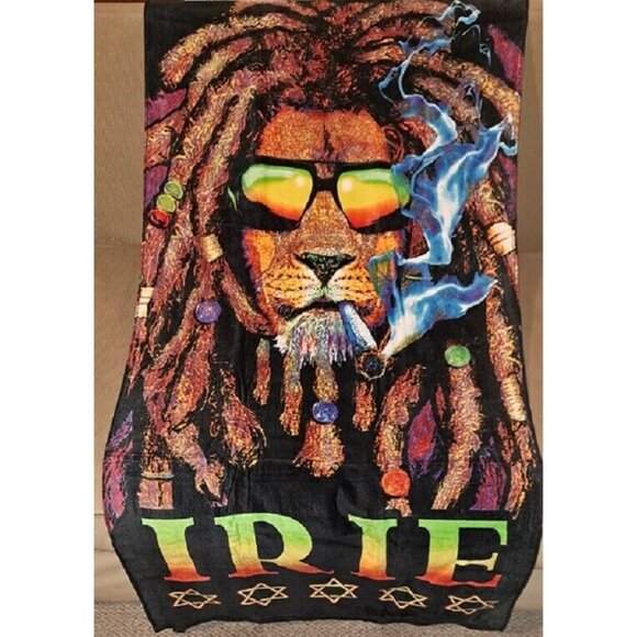 Unbranded Other - New Rasta Lion Beach Bath Pool Gift Towel Dreads Weed Smoke Marijuana Irie Retro